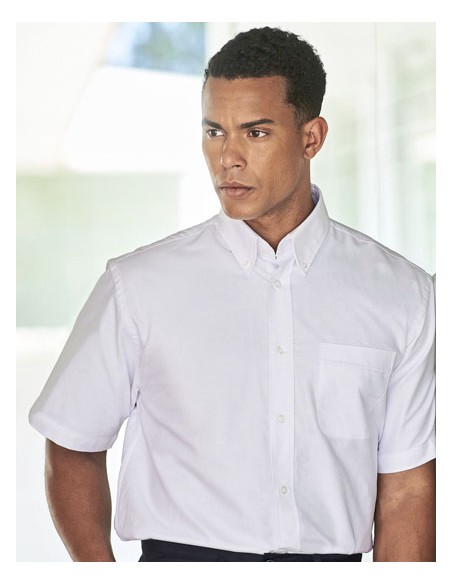 HEN-H515-Mens Classic Short Sleeved Oxford Shirt 2